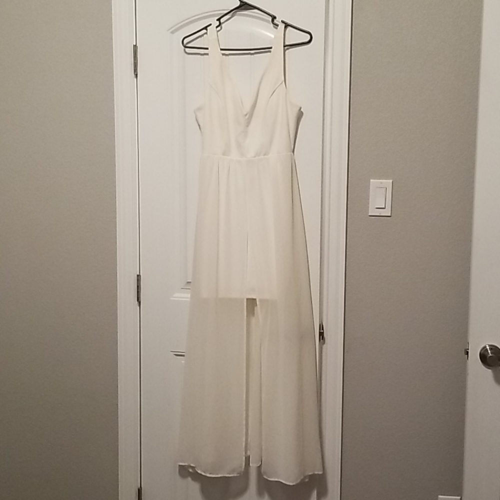 Cream Color Short Front Long Back Dress
